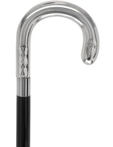 Italian Luxury Silver U Curve Handle Walking Stick Elegant Design Alpaca Silver Walking Sticks - Tophatter Daily Deals