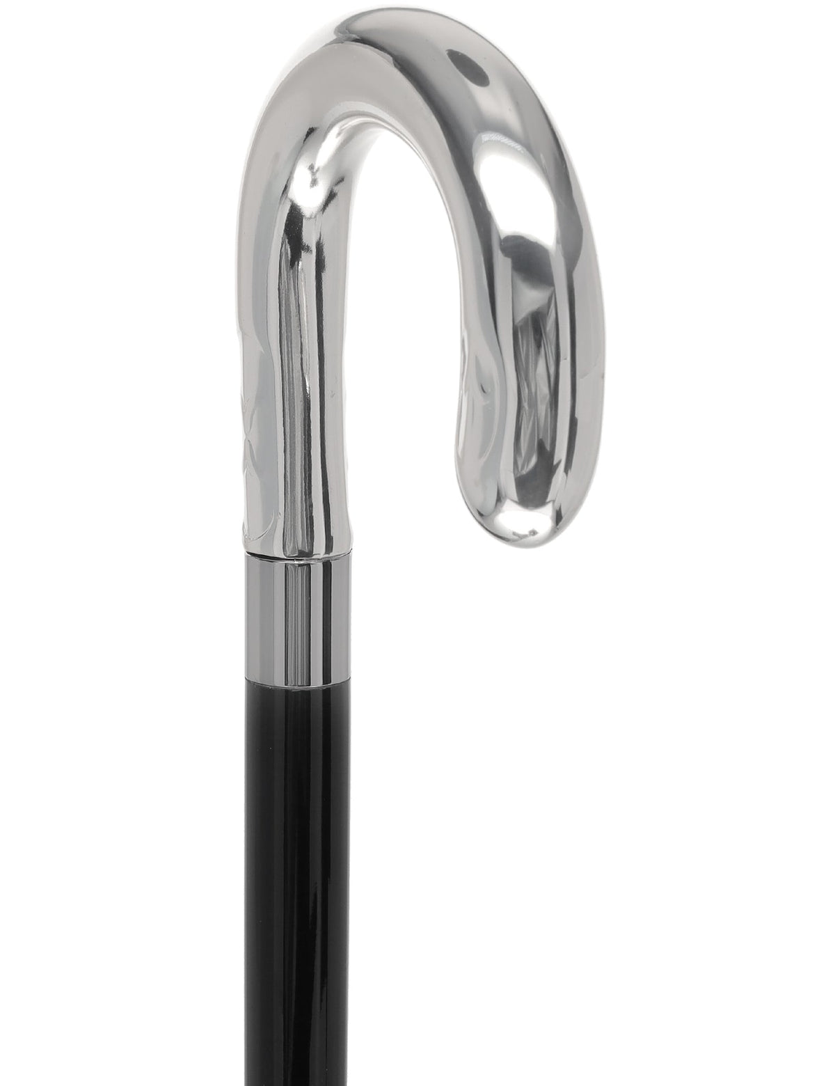 Italian Luxury Silver U Curve Handle Walking Stick Elegant Design Alpaca Silver Walking Sticks - Tophatter Daily Deals