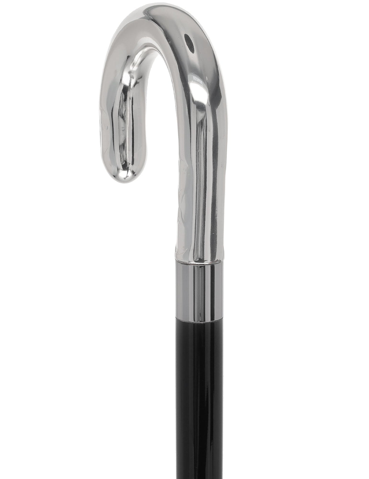 Italian Luxury Silver U Curve Handle Walking Stick Elegant Design Alpaca Silver Walking Sticks - Tophatter Daily Deals