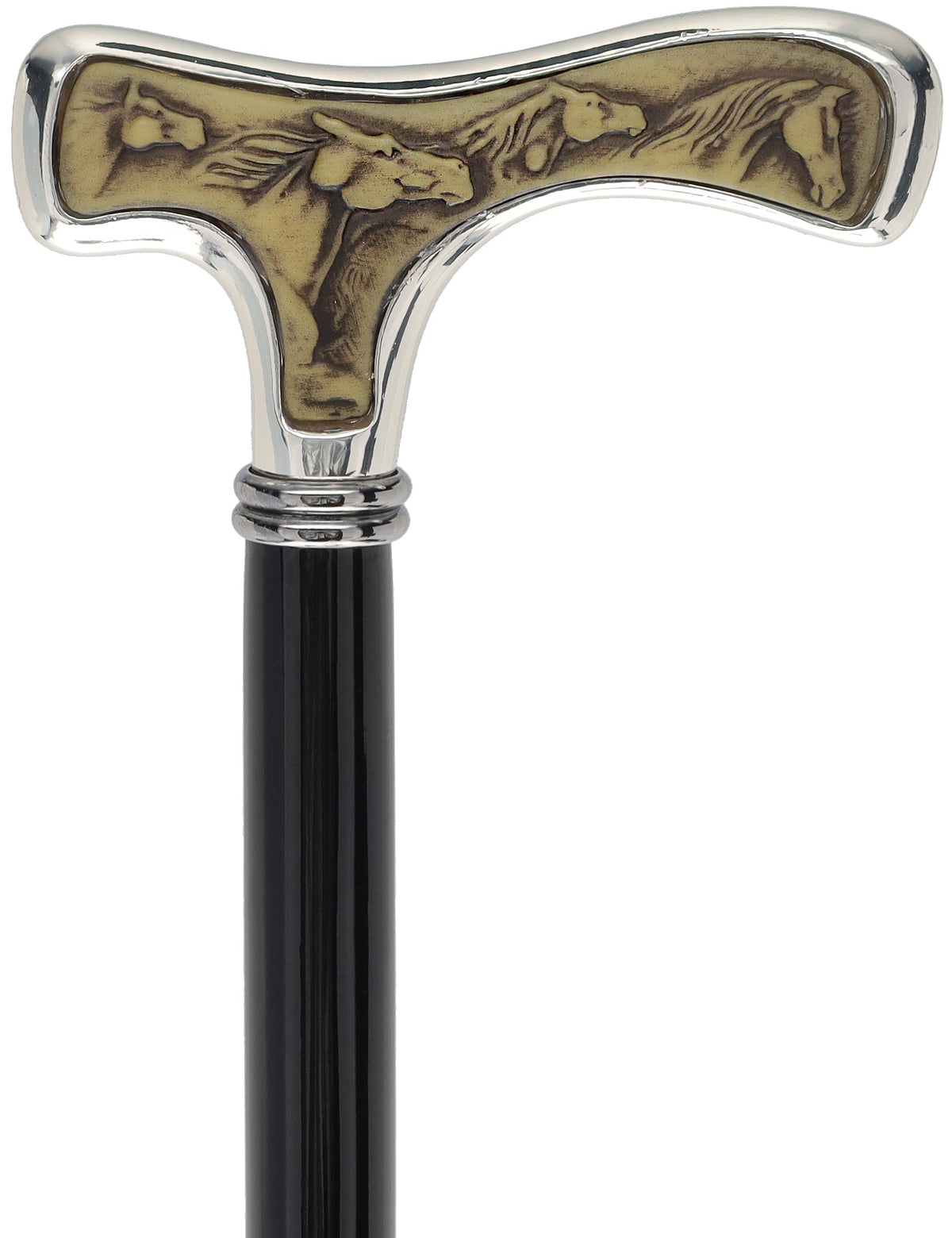 Italian Luxury Walking Stick in Silver with Intricate Horse Handle : Elegant Design Alpaca Silver Walking Sticks - Tophatter Daily Deals