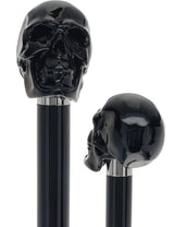 Gothic Elegance Skull Head Walking Stick with Beech wood shaft Alpaca Silver Walking Sticks - Tophatter Daily Deals