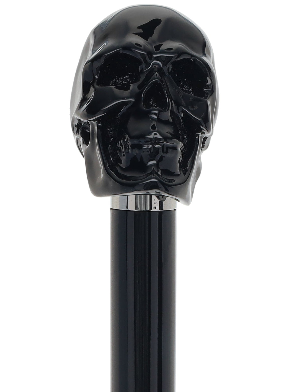 Gothic Elegance Skull Head Walking Stick with Beech wood shaft Alpaca Silver Walking Sticks - Tophatter Daily Deals