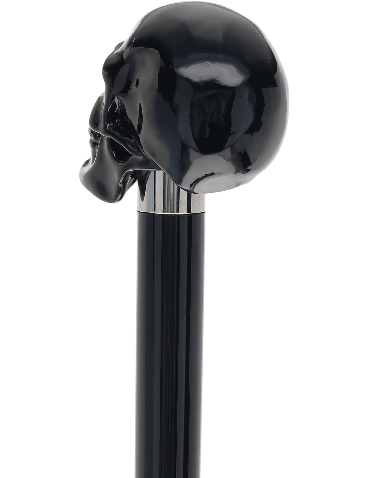 Gothic Elegance Skull Head Walking Stick with Beech wood shaft Alpaca Silver Walking Sticks - Tophatter Daily Deals
