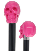 Pink Skull Walking Stick with Beech Wood Shaft Alpaca Silver Walking Sticks - Tophatter Daily Deals