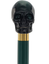 Shaded Green Skull Walking Stick with Green Beech wood shaft Alpaca Silver Walking Sticks - Tophatter Daily Deals