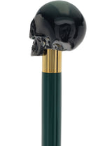 Shaded Green Skull Walking Stick with Green Beech wood shaft Alpaca Silver Walking Sticks - Tophatter Daily Deals