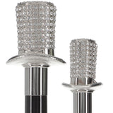 Silver 925r Top Hat - Swarovski Elements Walking Cane w/ Black Beechwood Shaft - Tophatter Daily Deals