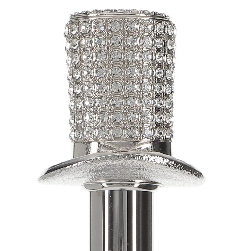 Silver 925r Top Hat - Swarovski Elements Walking Cane w/ Black Beechwood Shaft - Tophatter Daily Deals