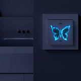 Blue Luminous Small Butterfly Bedroom Living Room Luminous Stickers Home Decor 0 - Tophatter Daily Deals