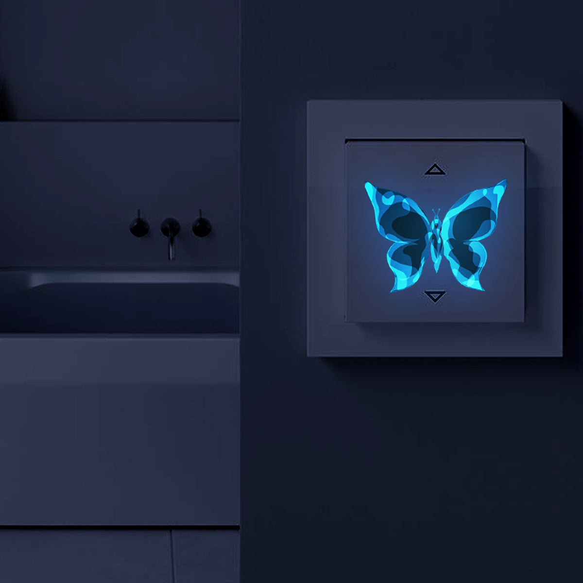 Blue Luminous Small Butterfly Bedroom Living Room Luminous Stickers Home Decor 0 - Tophatter Daily Deals