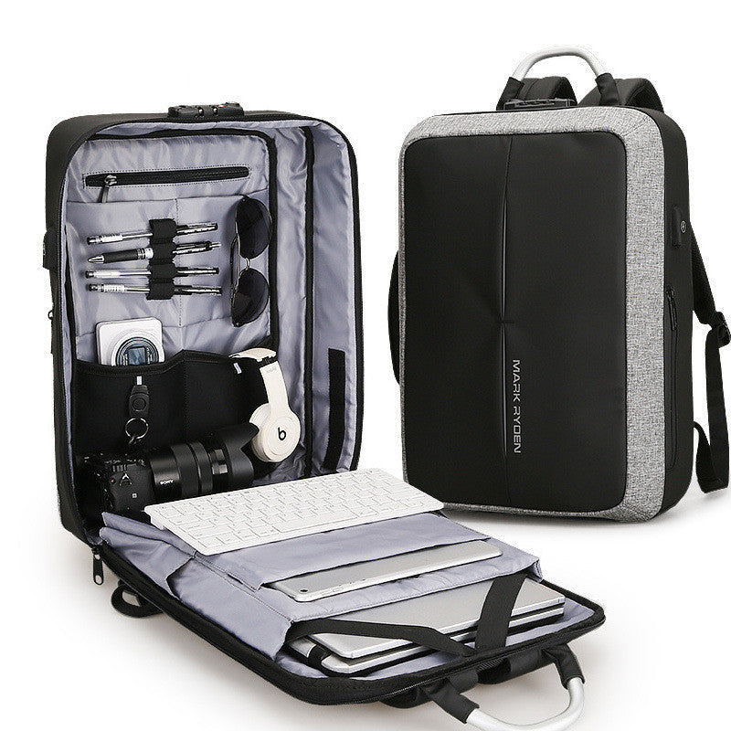 BLACK Men's backpack rechargeable usb computer bag 0 - Tophatter Daily Deals