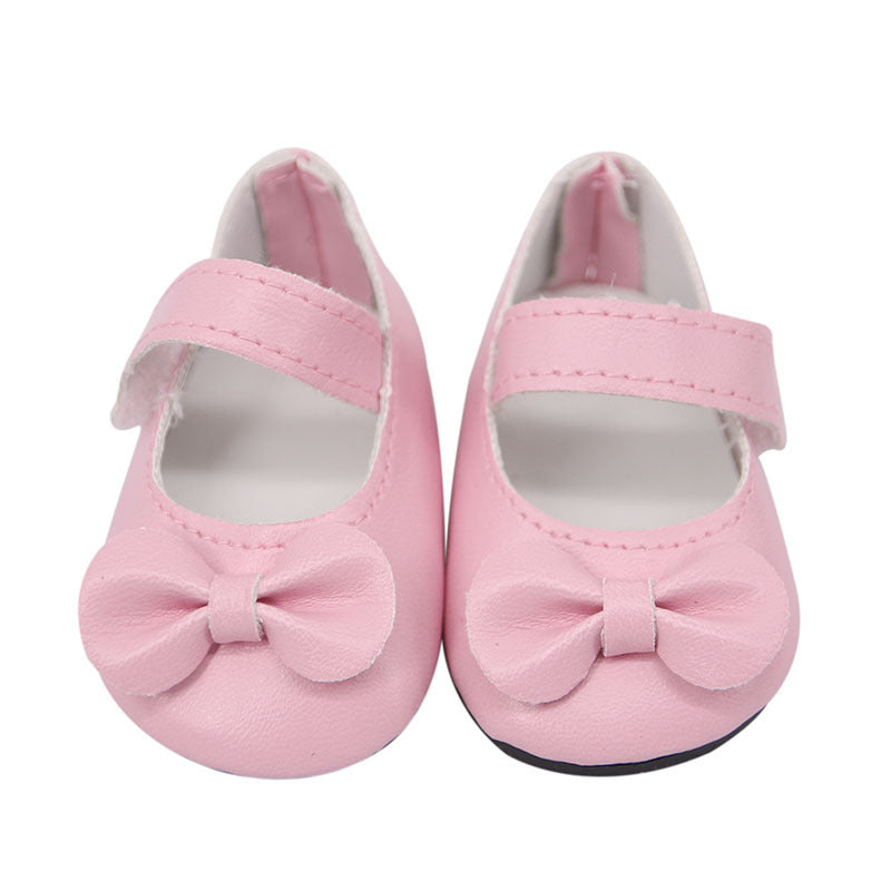18 Inch American Girl Doll Shoes Solid Color Bow Shoes Light pink 18inches 0 - Tophatter Daily Deals