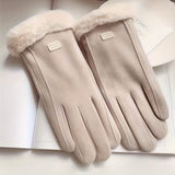 Cashmere Warm Suede Leather Plush Touch Screen Gloves Gloves, Scarves & Earmuffs - Tophatter Daily Deals
