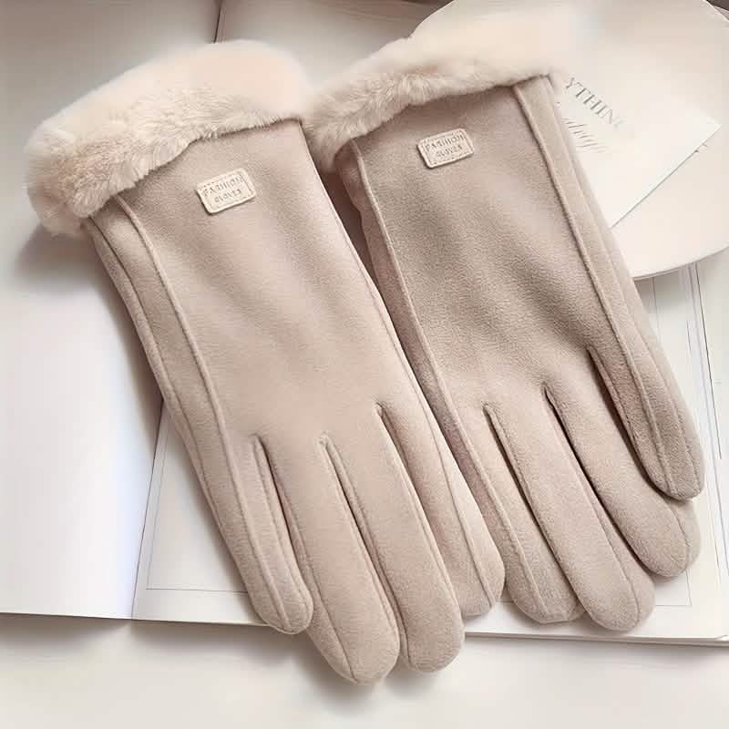 Cashmere Warm Suede Leather Plush Touch Screen Gloves Gloves, Scarves & Earmuffs - Tophatter Daily Deals
