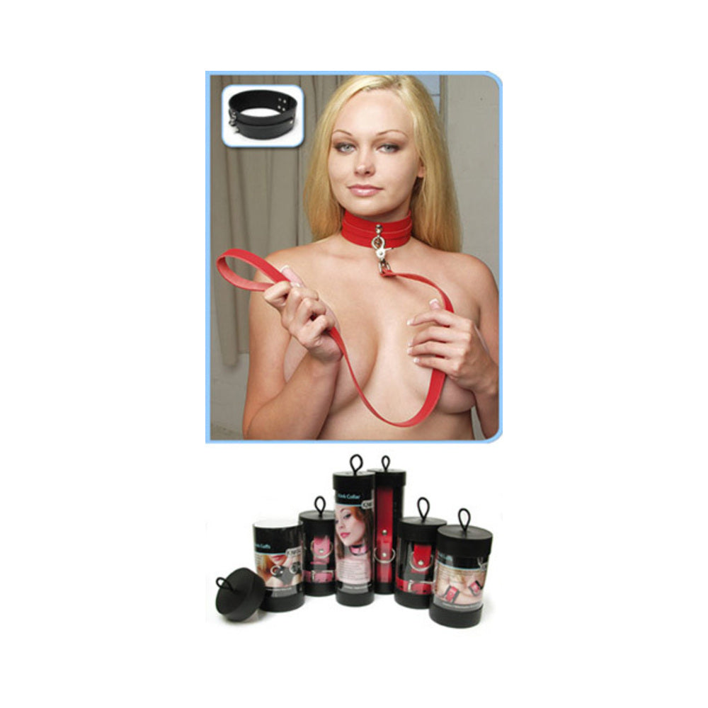 KL Bondage Basics Leather Collar (Red) - Tophatter Daily Deals