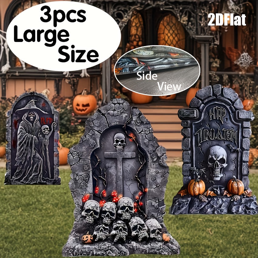 Halloween Tombstone Yard Set 6pcs with 12 Stakes Halloween - Tophatter Daily Deals