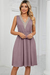 Pocketed V-Neck Wide Strap Dress Lavender Casual Dresses - Tophatter Daily Deals