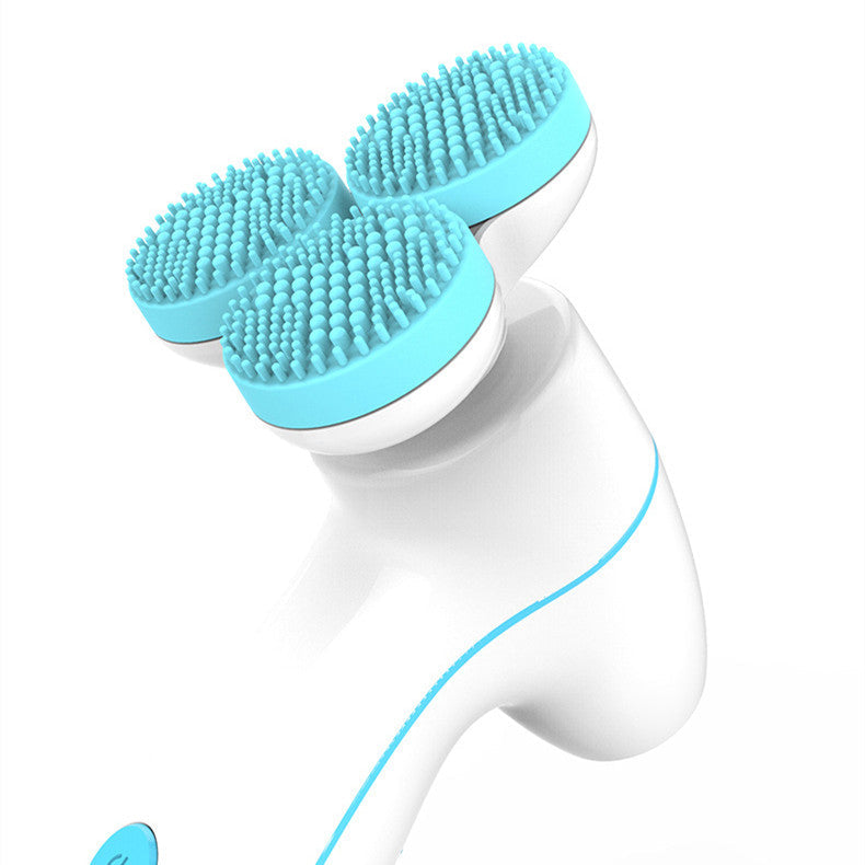 3D Smart Massage Cleanser Electric Cleanser Electric Silicone Facial Cleanser Blue 0 - Tophatter Daily Deals