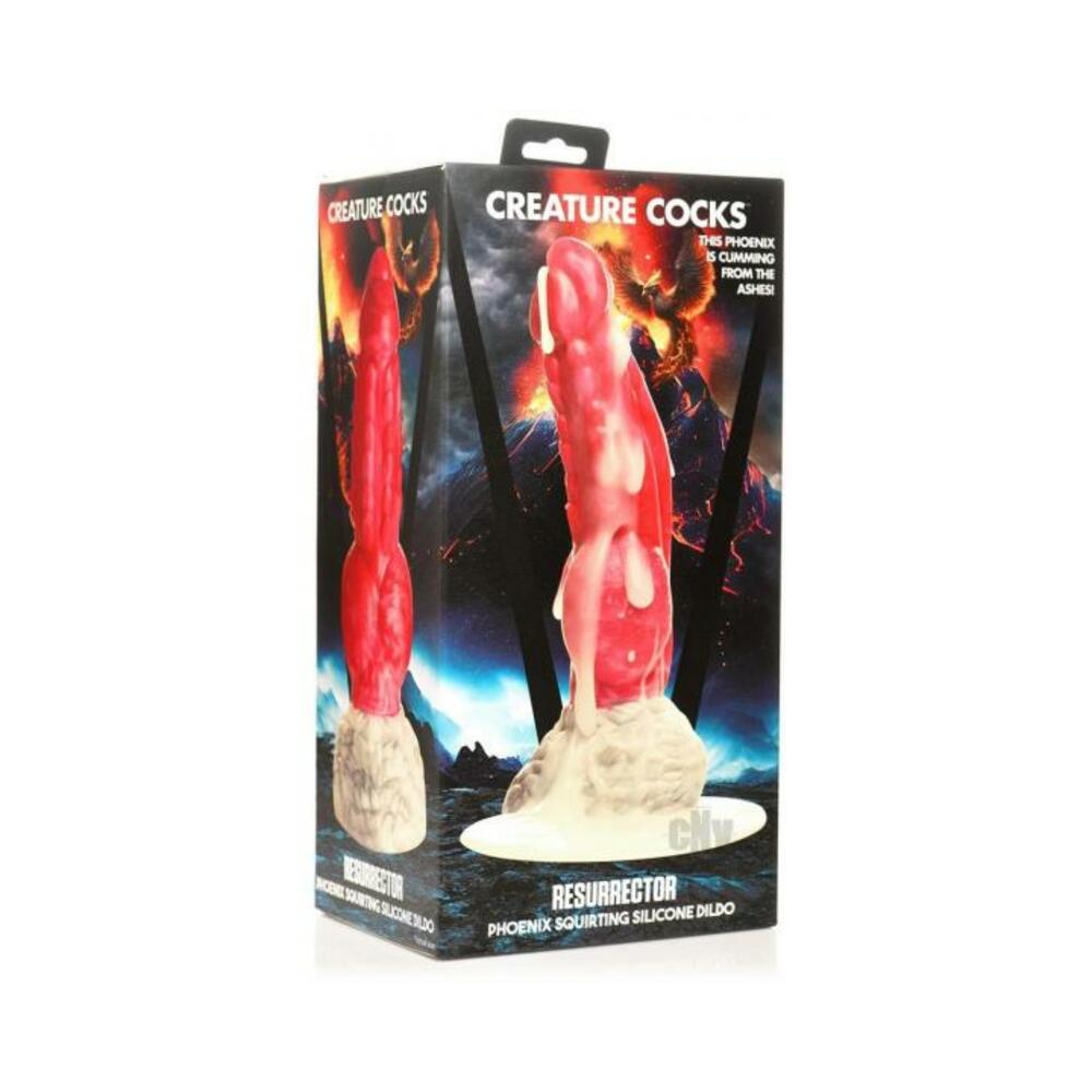 Creature Cocks Resurrector Phoenix Squirting Silicone Dildo - Red/white - Tophatter Daily Deals
