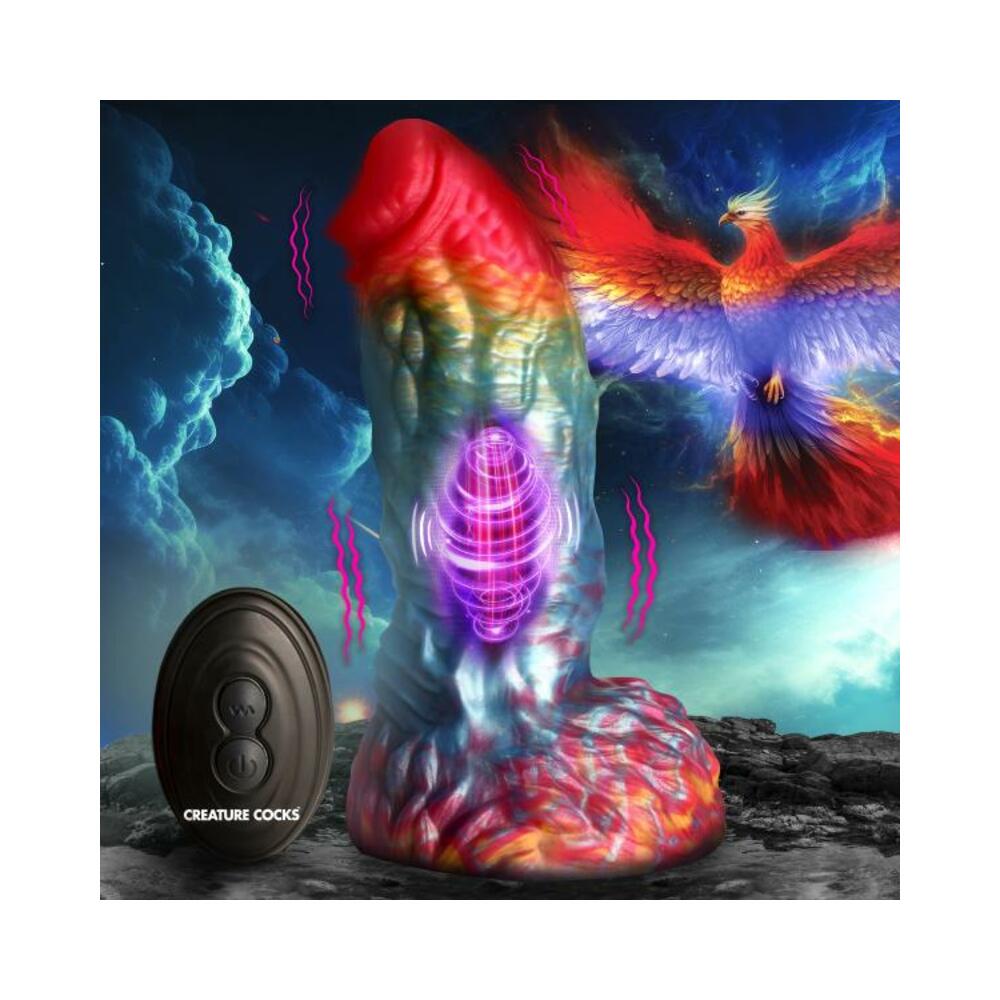 Rainbow Phoenix Vibrating Silicone Dildo With Remote - Tophatter Daily Deals