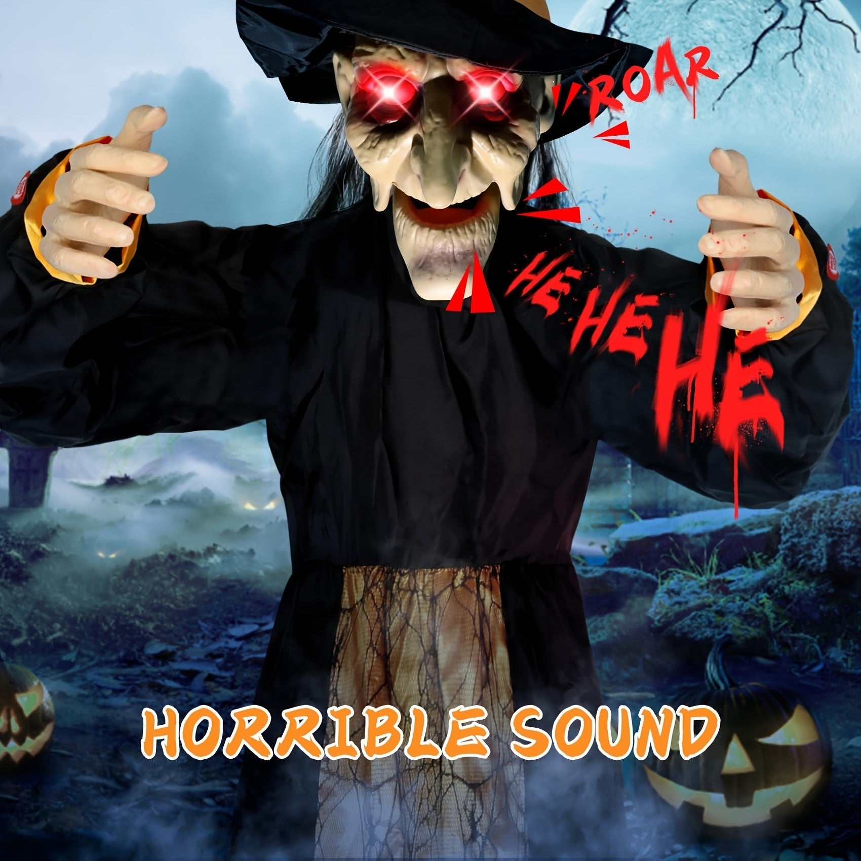 Motion-Activated Witch Sound Sensing Halloween Decoration Halloween - Tophatter Daily Deals