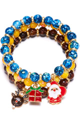 Dark Blue 3 Pack Christmas Bead Bracelets Bracelets - Tophatter Daily Deals