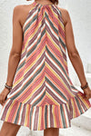 Striped Round Neck Sleeveless Mini Dress Casual Dresses - Tophatter Daily Deals