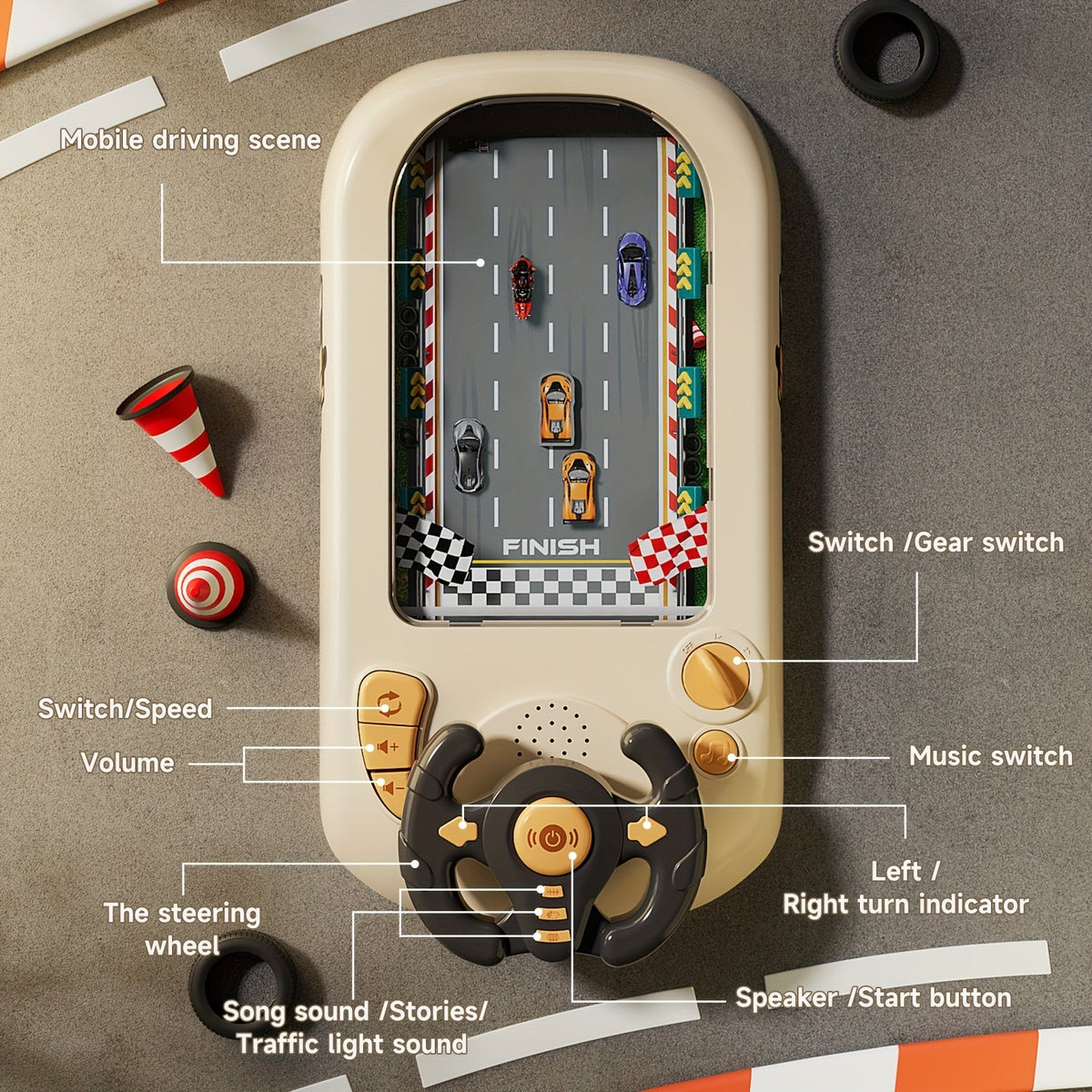 Racing Steering Wheel Toy for Kids Interactive Play Toys & Games - Tophatter Daily Deals