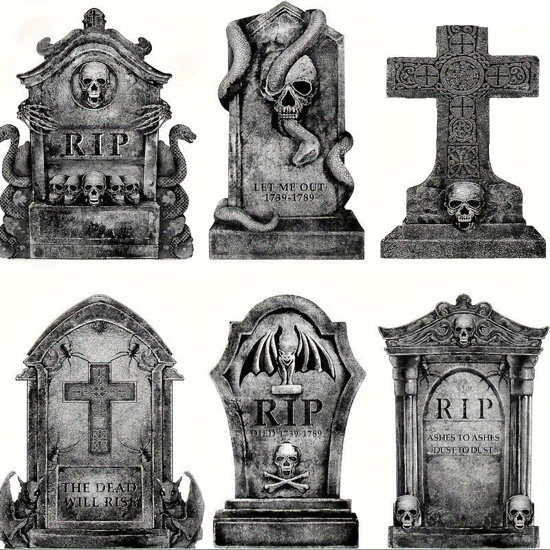 Halloween Tombstone Decoration Set of 6 Halloween - Tophatter Daily Deals