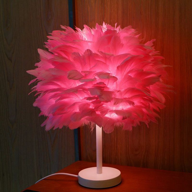 Bedroom Artistic Lamp Feather Table Lamp 0 - Tophatter Daily Deals