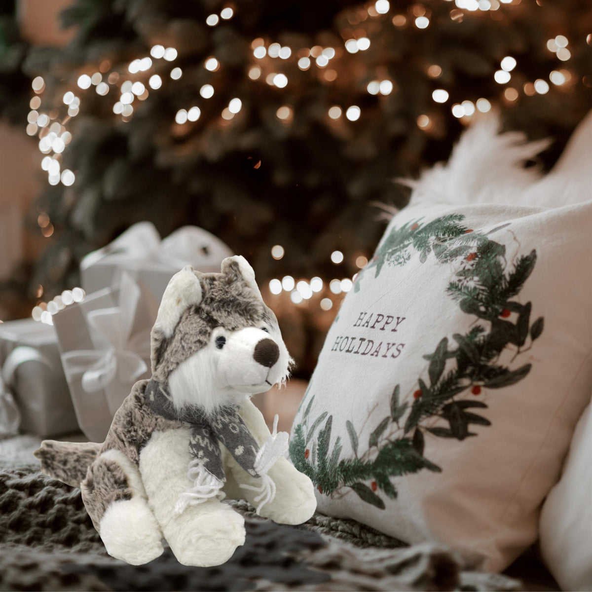 Adorable Husky Dog Soft Plush Toy | Children's Cuddly Soft Toy Husky Puppy | Christmas Cute Animal Plush Soft Toy - Tophatter Daily Deals