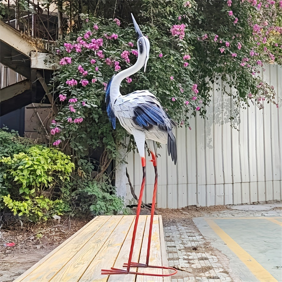 Crane Statues Iron Garden Decor (2pcs) Lawn Ornaments & Garden Sculptures - Tophatter Daily Deals