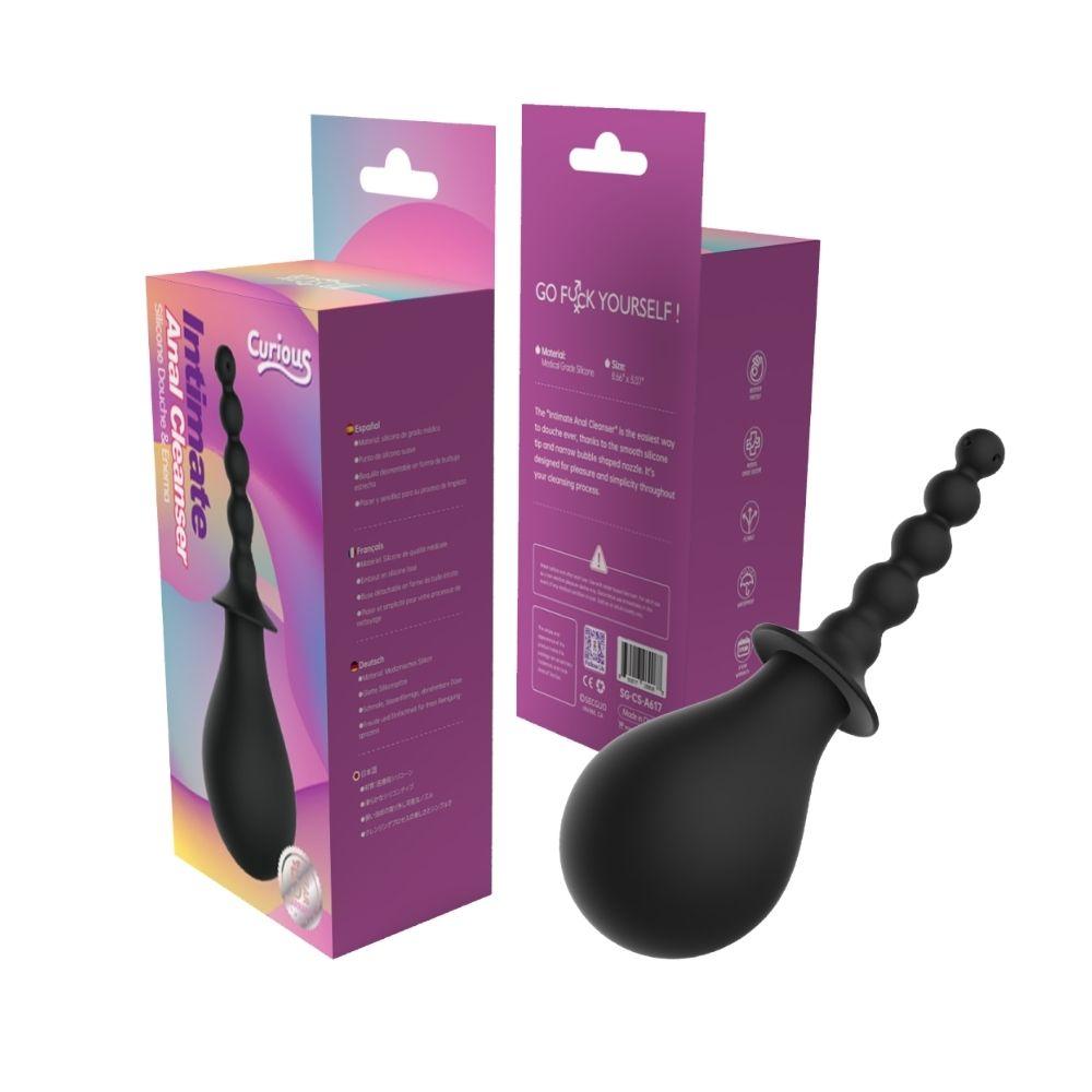 Curious Intimate Anal Cleanser Silicone Douche & Enema Black - Tophatter Daily Deals