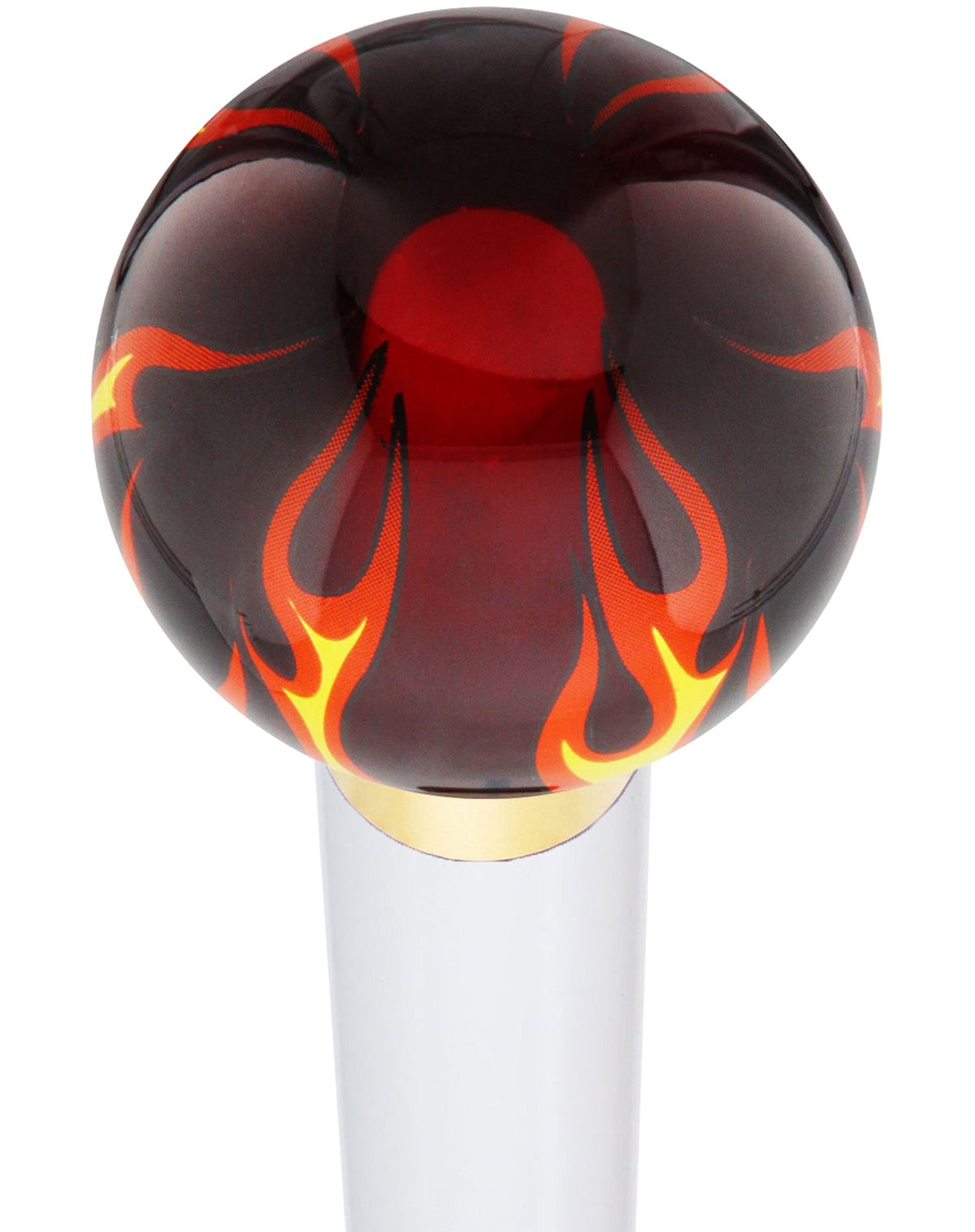 Burst of Flames Red Transparent Round Knob Cane w/ Custom Wood Shaft & Collar White Beechwood Skull Walking Canes Dragon Walking Canes - Tophatter Daily Deals