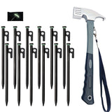 Camping Hammer with 12 Tent Pegs Kit Camping & Hiking - Tophatter Daily Deals