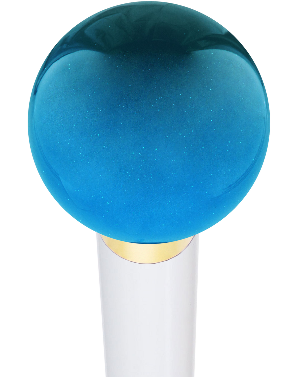 Ocean Blue Metallic Round Knob Cane w/ Custom Wood Shaft & Collar White Beechwood Ball Clock Handle Walking Canes - Tophatter Daily Deals