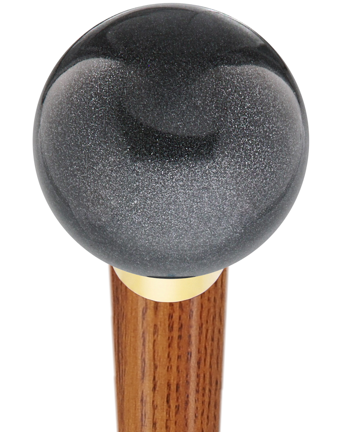Carbon Graphite Knob Cane - Personalize Wood Shaft & Collar Ash (Brown Espresso) (+$7.00) Ball Clock Handle Walking Canes - Tophatter Daily Deals