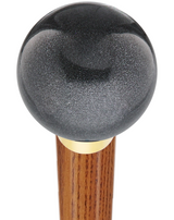 Carbon Graphite Round Knob Cane w/ Custom Color Ash Shaft & Collar Brown (Espresso) Ball Clock Handle Walking Canes - Tophatter Daily Deals