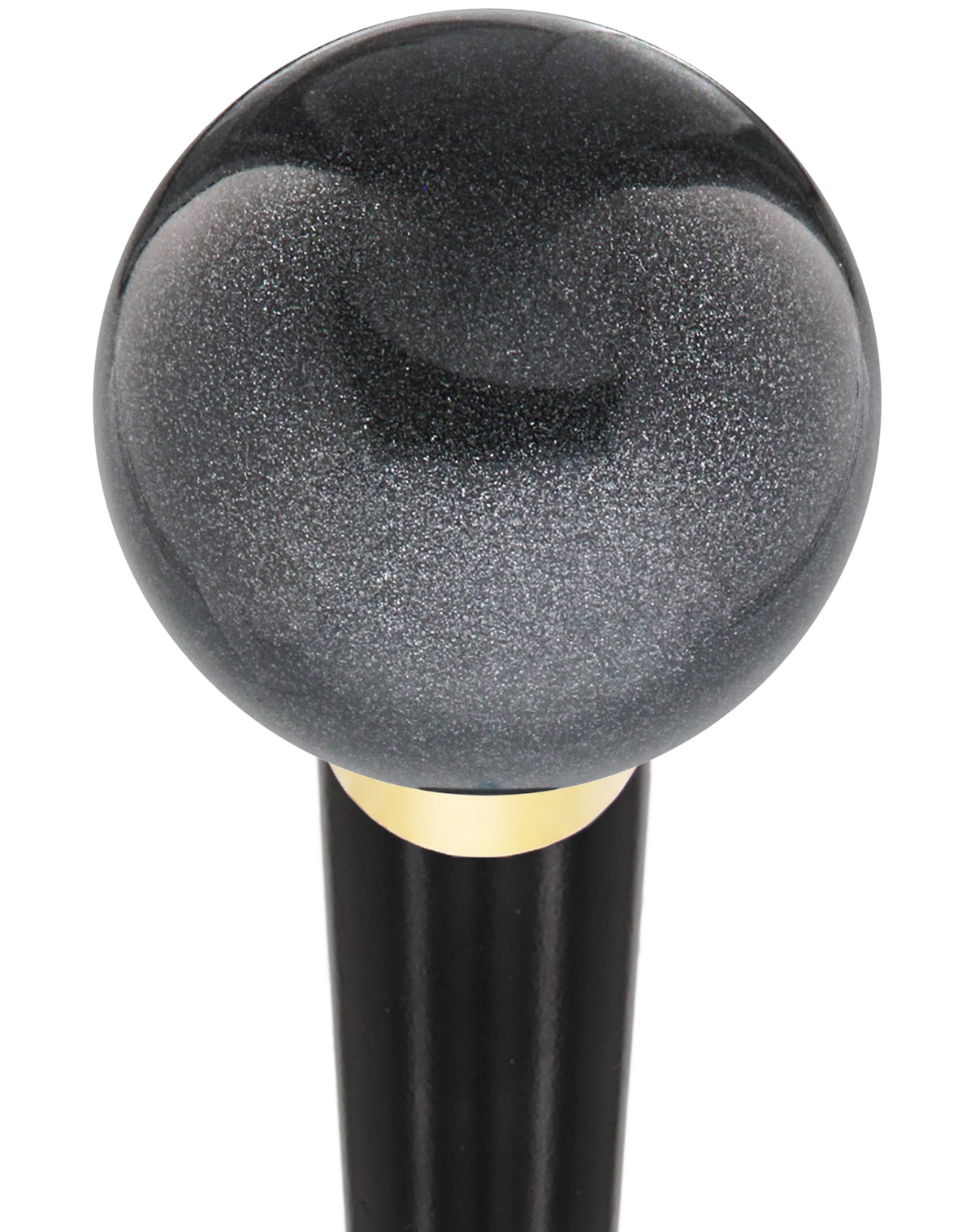Carbon Graphite Knob Cane - Personalize Wood Shaft & Collar Black Beechwood Ball Clock Handle Walking Canes - Tophatter Daily Deals