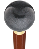 Carbon Graphite Knob Cane - Personalize Wood Shaft & Collar Brown Beechwood Ball Clock Handle Walking Canes - Tophatter Daily Deals