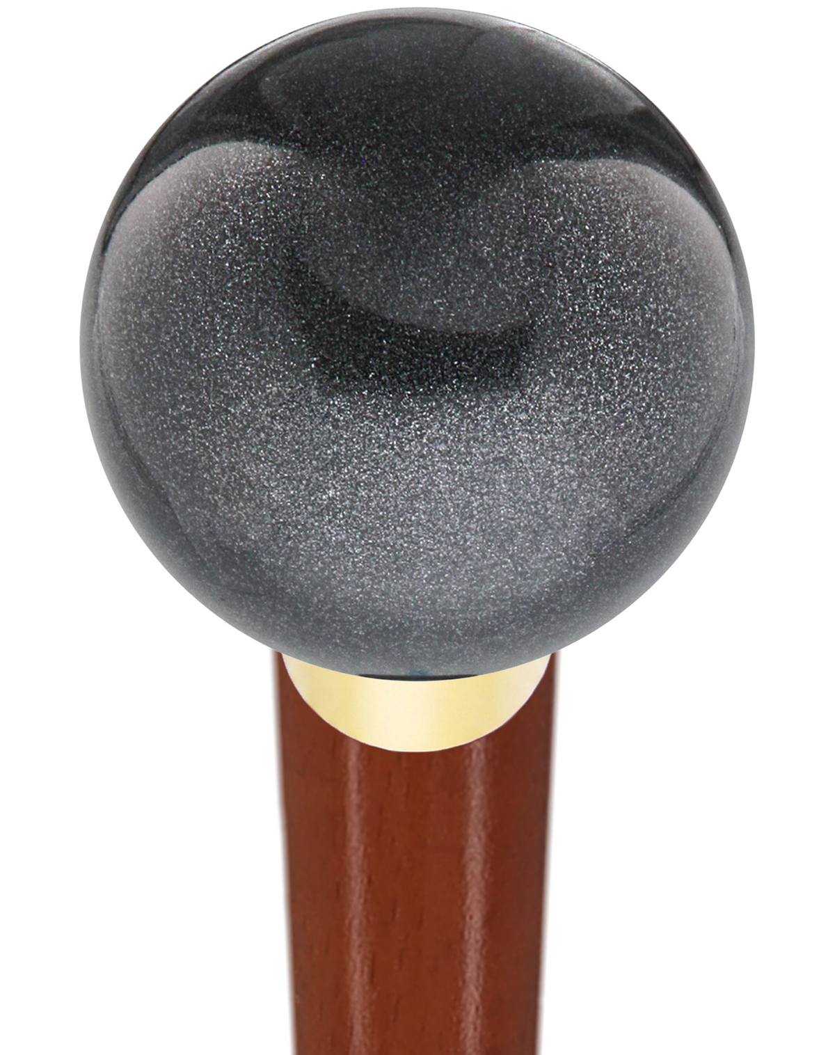 Carbon Graphite Knob Cane - Personalize Wood Shaft & Collar Brown Beechwood Ball Clock Handle Walking Canes - Tophatter Daily Deals