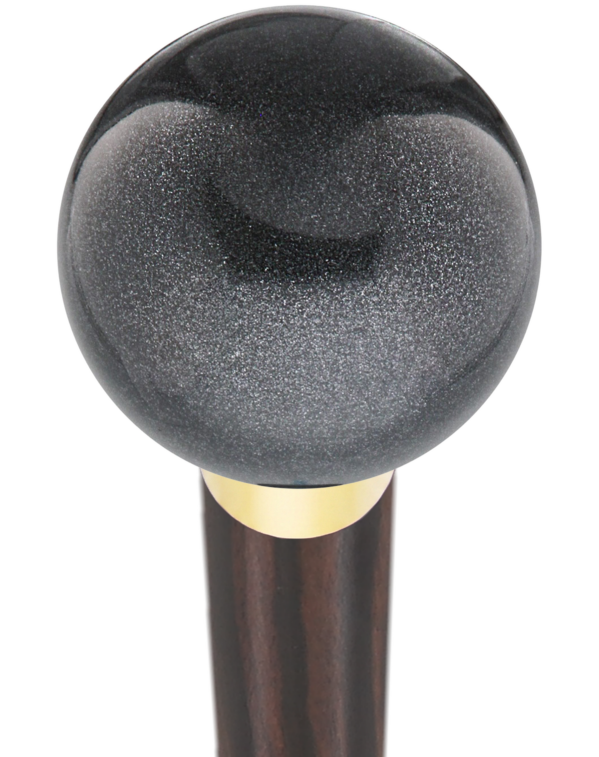 Carbon Graphite Knob Cane - Personalize Wood Shaft & Collar Genuine Ebony (+$170.00) Ball Clock Handle Walking Canes - Tophatter Daily Deals
