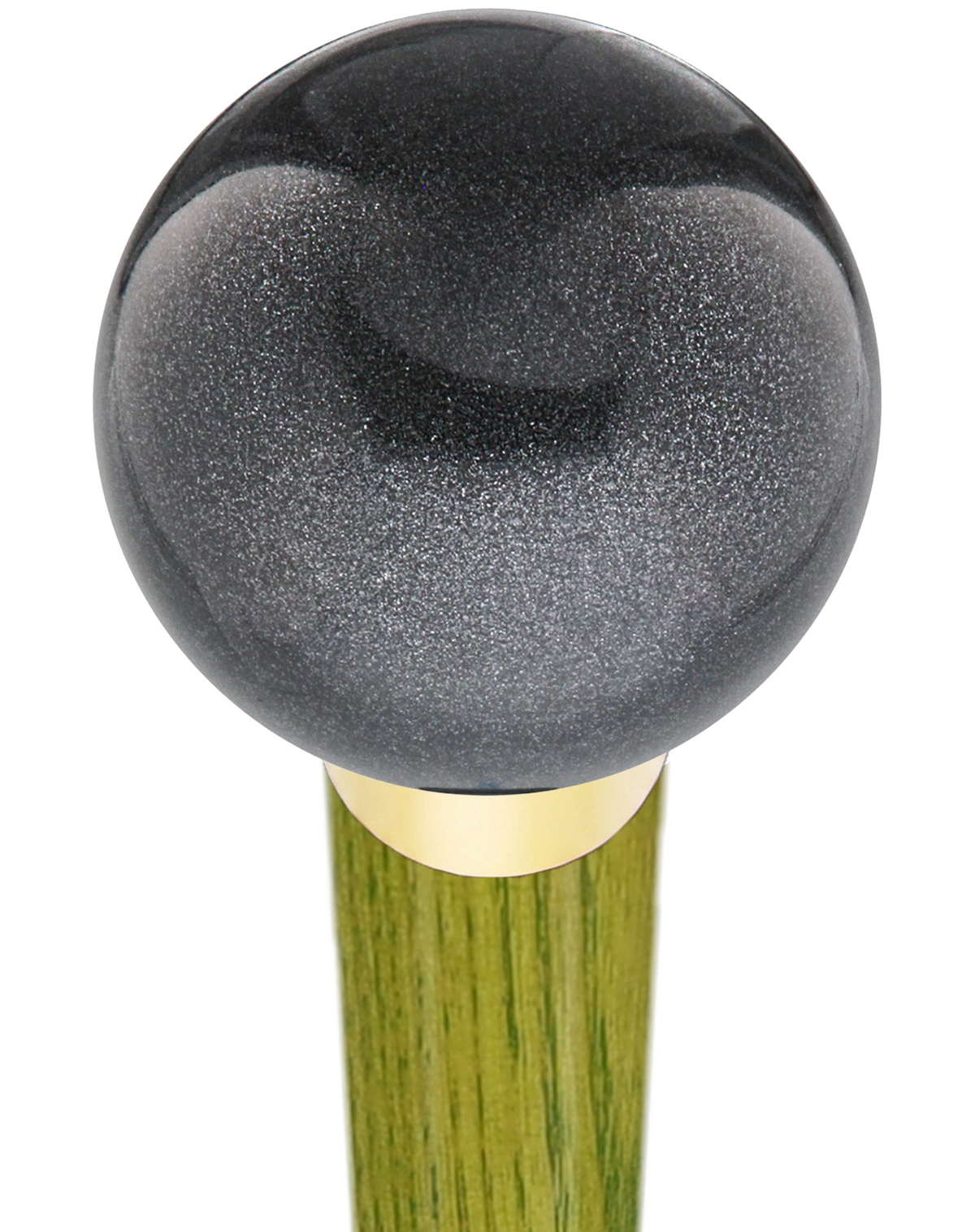 Carbon Graphite Round Knob Cane w/ Custom Color Ash Shaft & Collar Green Ball Clock Handle Walking Canes - Tophatter Daily Deals