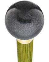 Carbon Graphite Round Knob Cane w/ Custom Color Ash Shaft & Collar Green Ball Clock Handle Walking Canes - Tophatter Daily Deals