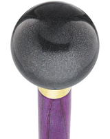 Carbon Graphite Round Knob Cane w/ Custom Color Ash Shaft & Collar Purple Ball Clock Handle Walking Canes - Tophatter Daily Deals