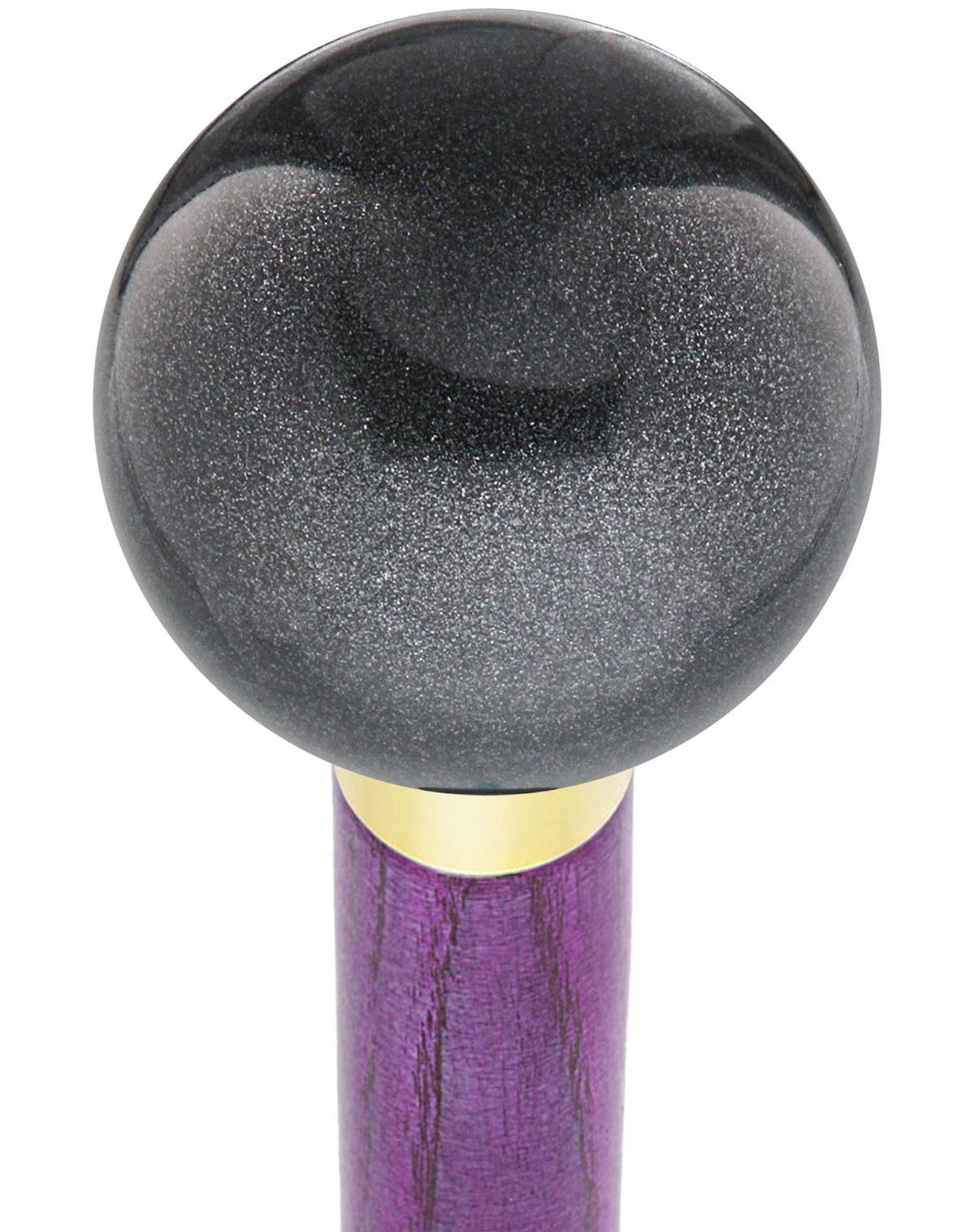 Carbon Graphite Round Knob Cane w/ Custom Color Ash Shaft & Collar Purple Ball Clock Handle Walking Canes - Tophatter Daily Deals