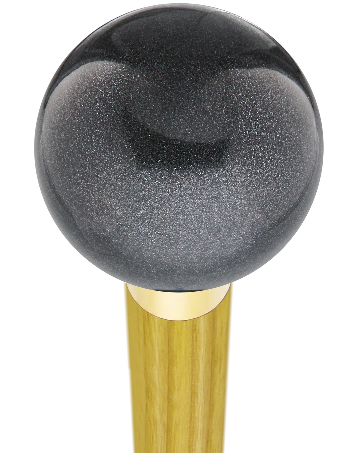 Carbon Graphite Round Knob Cane w/ Custom Color Ash Shaft & Collar Yellow Ball Clock Handle Walking Canes - Tophatter Daily Deals