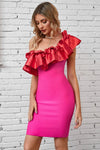 Ruffled One-Shoulder Bodycon Dress Cocktail Dresses - Tophatter Daily Deals