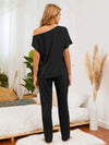 Boat Neck Top and Pants Lounge Set Loungewear Sets - Tophatter Daily Deals