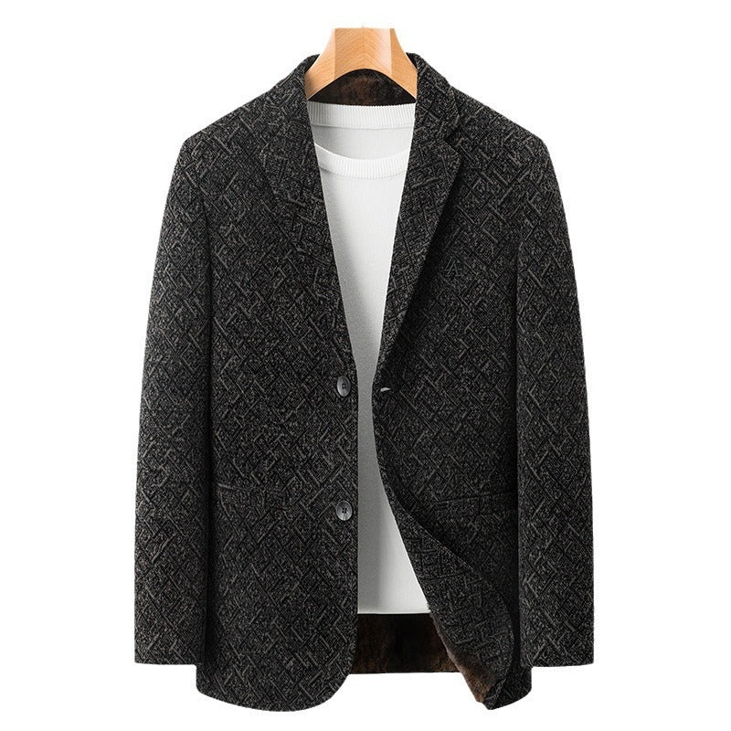 Soft Men’s Blazer - Slim Cut, Chenille, Smart Casual 3D Changing Face Moving Picture Frame - Tophatter Daily Deals